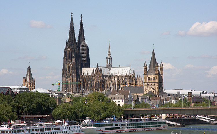 Cologne Cathedral middle and Great St. Martin Church right-hand in Cologne Germany PNr0161